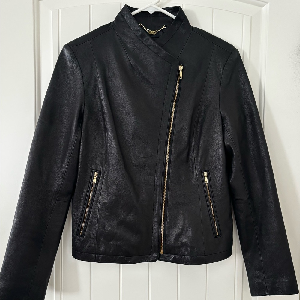 Coe Haan Black Leather Jacket